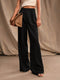 Pantalón ancho mujer plisado cintura alta look profesional