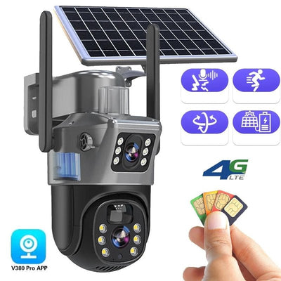 FORTICAM 4K - Caméra de sécurité sans fil alimentée par énergie solaire avec double objectif et vision nocturne