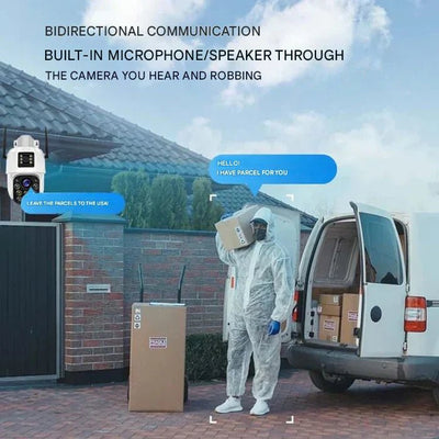 FORTICAM 4K - Caméra de sécurité sans fil alimentée par énergie solaire avec double objectif et vision nocturne