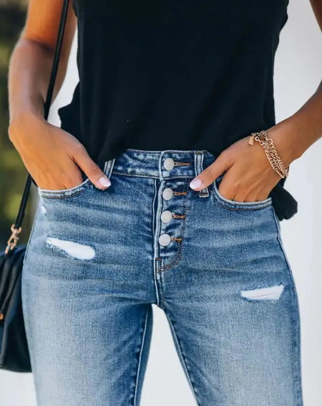 Jeans denim moderne slim fit pour femmes