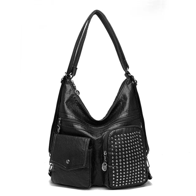 Vintpack – Sac à Dos Compact en Cuir Clouté