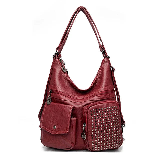 Vintpack – Sac à Dos Compact en Cuir Clouté