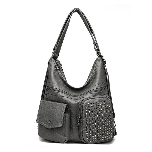 Vintpack – Sac à Dos Compact en Cuir Clouté