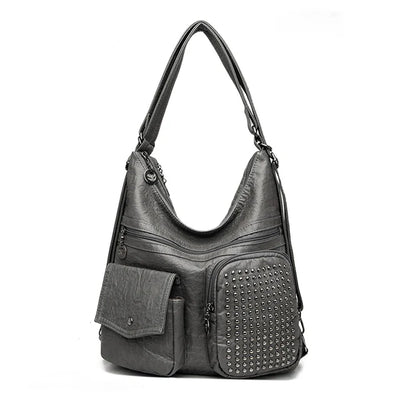 Vintpack – Sac à Dos Compact en Cuir Clouté