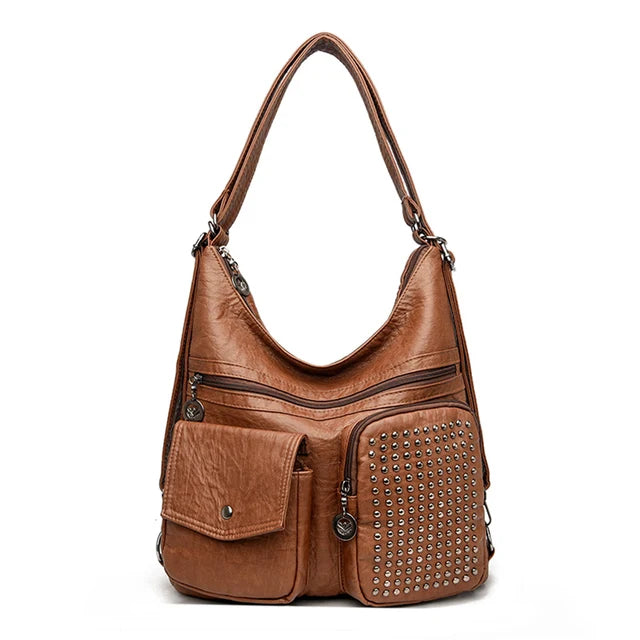 Vintpack – Sac à Dos Compact en Cuir Clouté