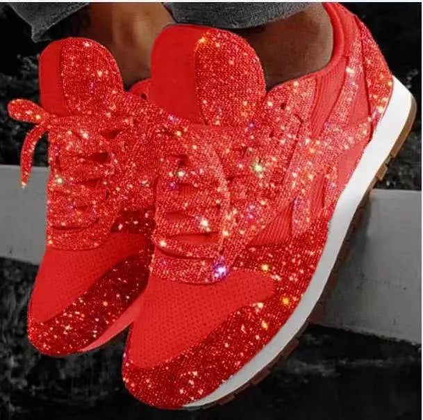 Chaussures décontractées à paillettes pour dames