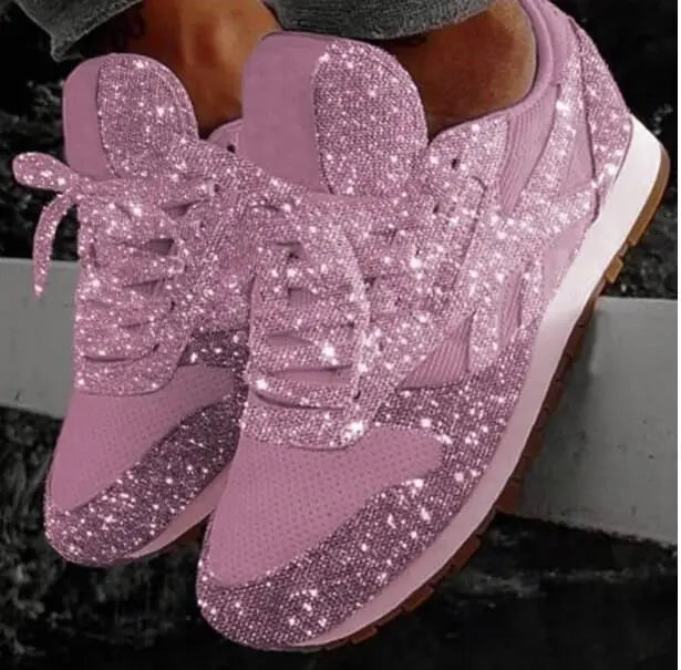 Chaussures décontractées à paillettes pour dames