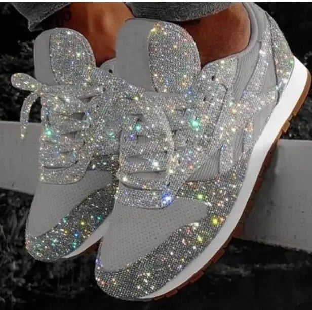 Chaussures décontractées à paillettes pour dames