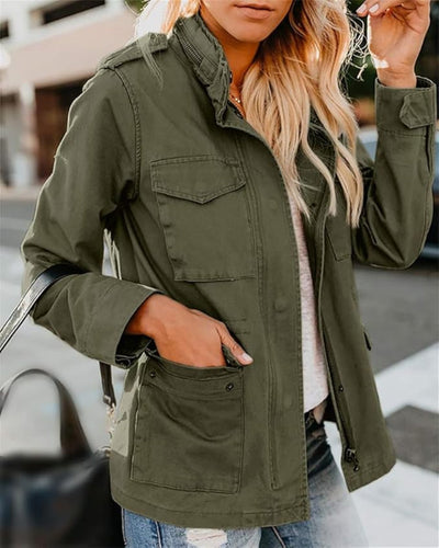 Veste utilitaire légère pour femmes, longueur de taille décontractée