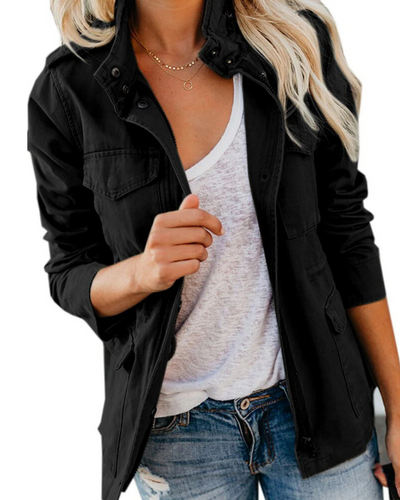 Veste utilitaire légère pour femmes, longueur de taille décontractée