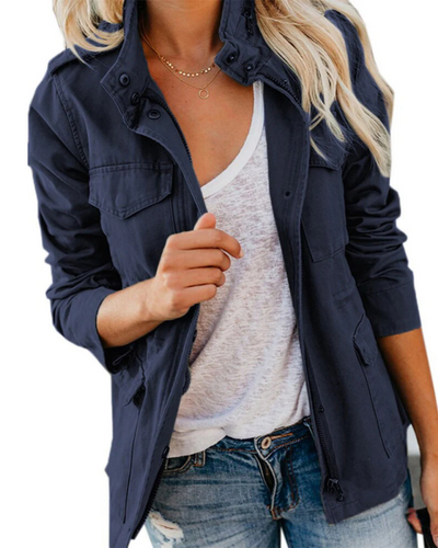Veste utilitaire légère pour femmes, longueur de taille décontractée