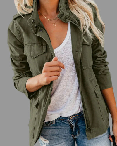 Veste utilitaire légère pour femmes, longueur de taille décontractée
