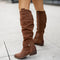Botas clásicas de cuero hasta la rodilla para mujer