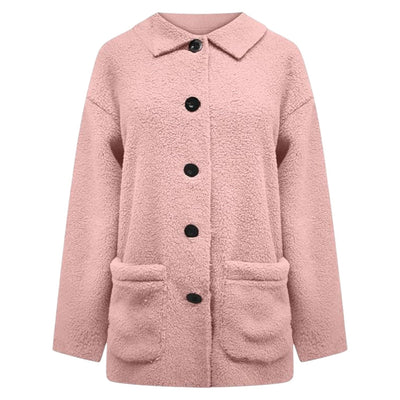 Manteau d'hiver doux pour femmes avec patte de boutonnage et doublure câline