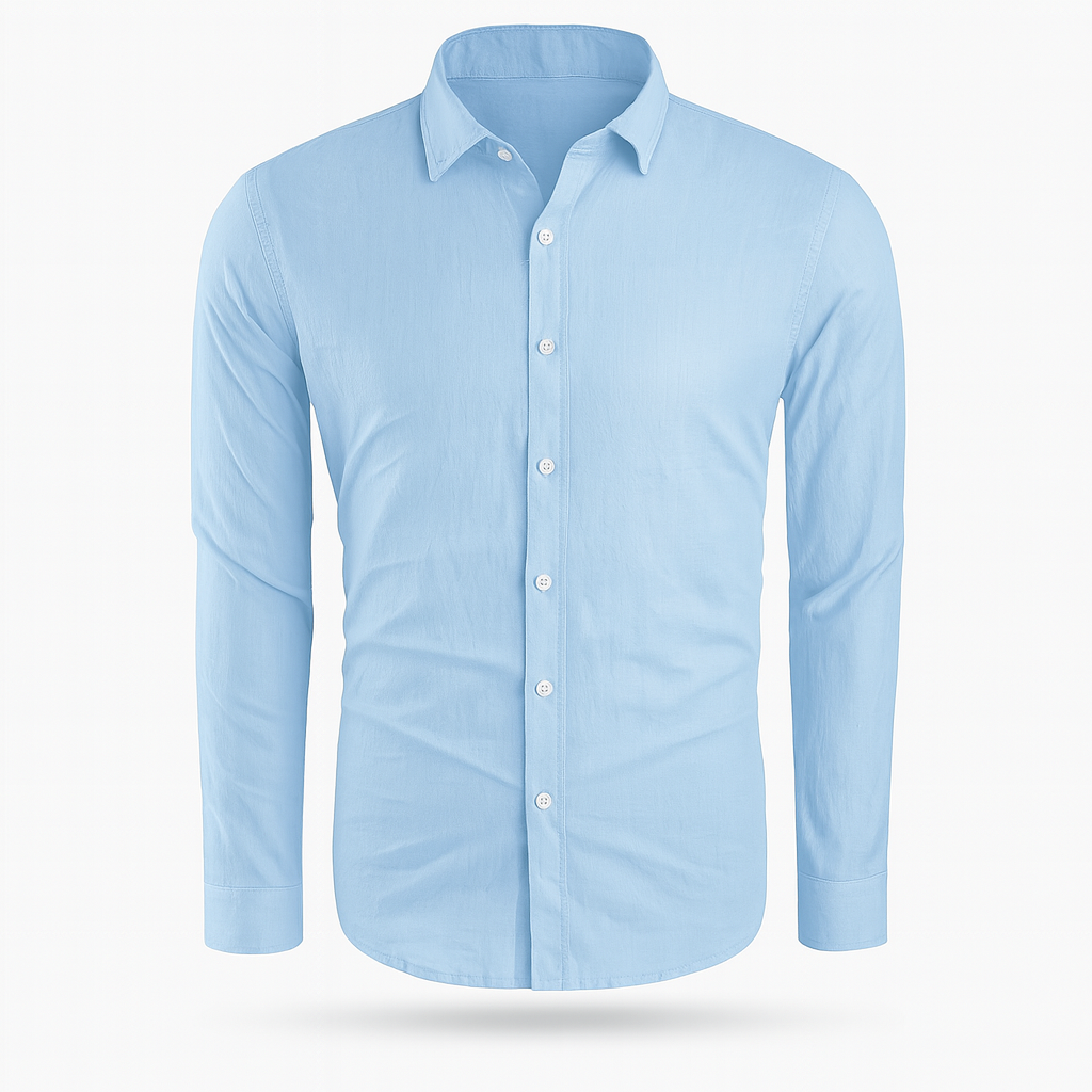 Blue Men's Linen Shirt