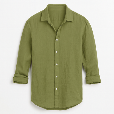Green Men's Linen Shirt