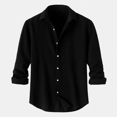 Black Men's Linen Shirt