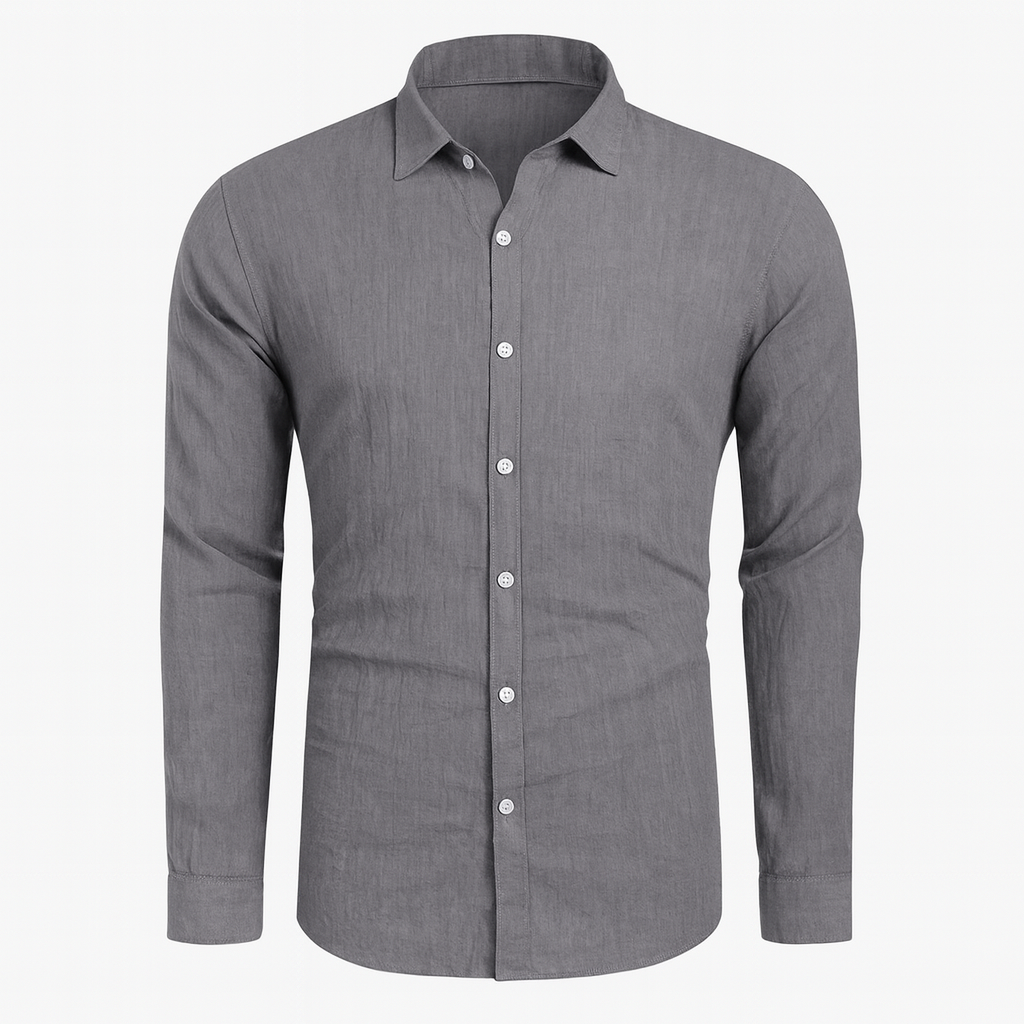 Gray Men's Linen Shirt