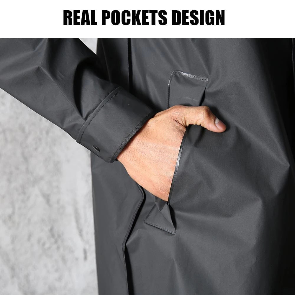 Imperméable long à capuche pour homme