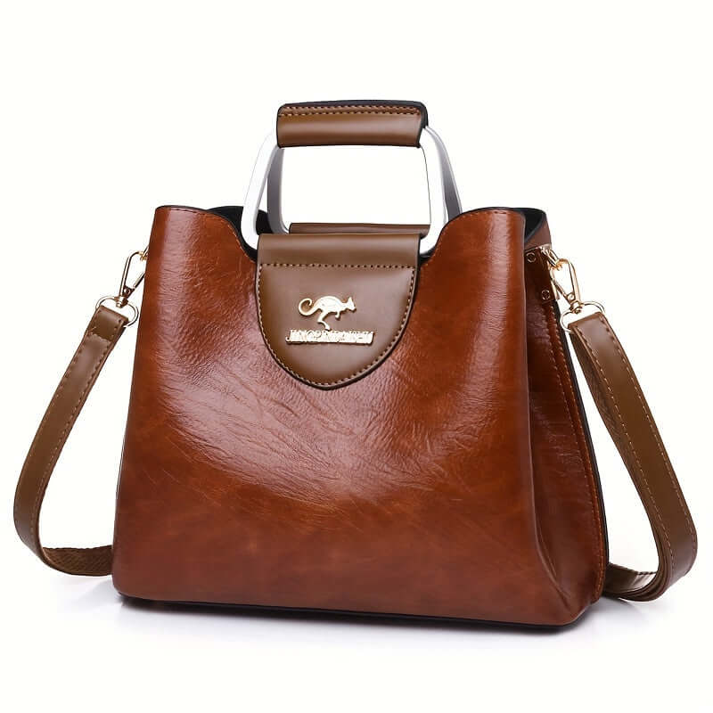 Ava Sac à main pour femmes | Élégant design bicolore | Sac à lettres en cuir