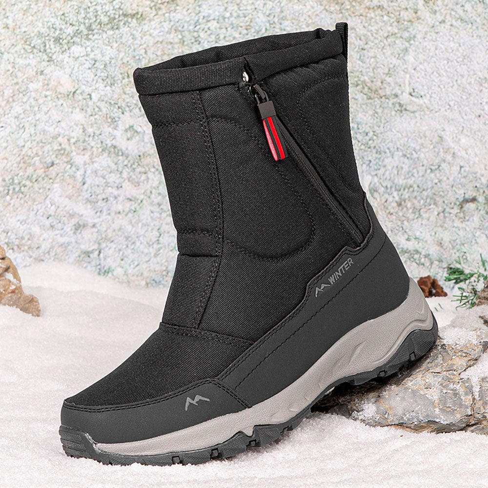 Bottes d'hiver pour femmes avec fermeture éclair latérale - Bottes de neige imperméables, antidérapantes et durables avec doublure chaude