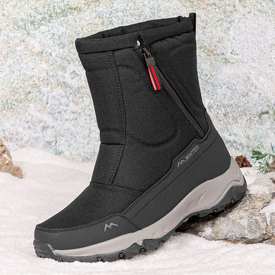 Bottes d'hiver pour femmes avec fermeture éclair latérale - Bottes de neige imperméables, antidérapantes et durables avec doublure chaude