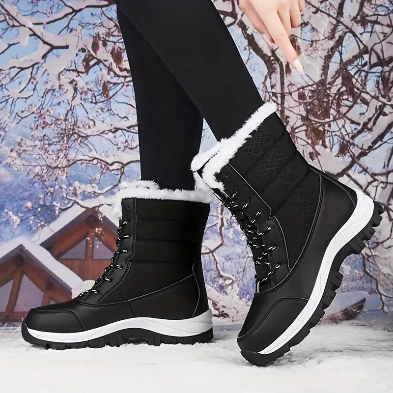 Bottes de neige imperméables pour femmes - Bottes d'hiver isolées avec semelle antidérapante