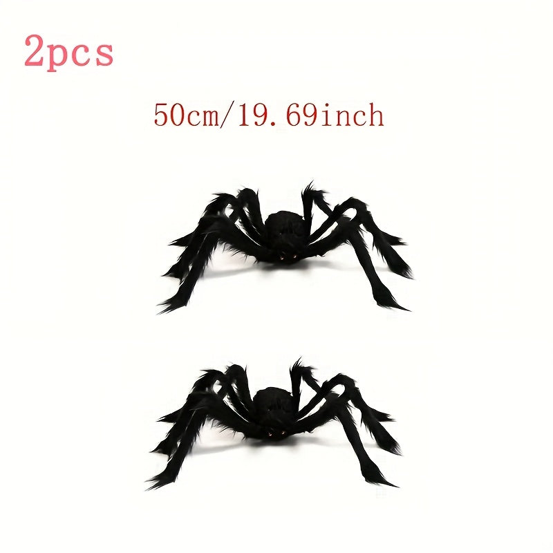 WebCreeper – Lot de 2 Araignées Géantes avec Toile Halloween
