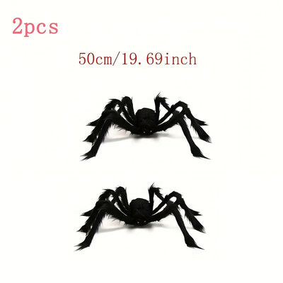 WebCreeper – Lot de 2 Araignées Géantes avec Toile Halloween