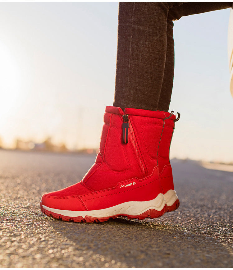 Bottes d'hiver pour femmes avec fermeture éclair latérale - Bottes de neige imperméables, antidérapantes et durables avec doublure chaude
