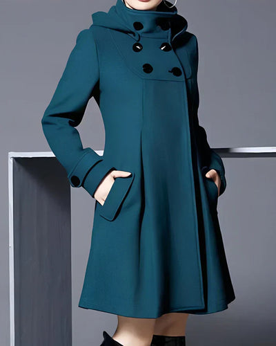 Aria | Elégant manteau en laine avec capuche