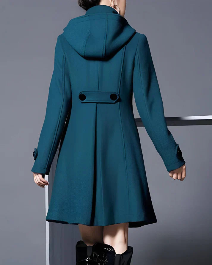 Aria | Elégant manteau en laine avec capuche