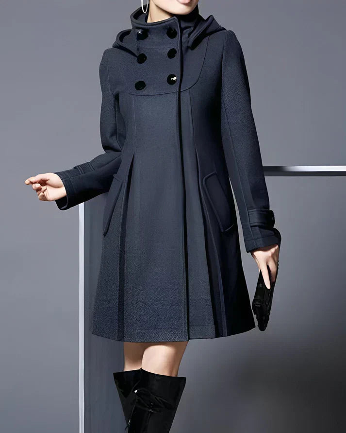Aria | Elégant manteau en laine avec capuche