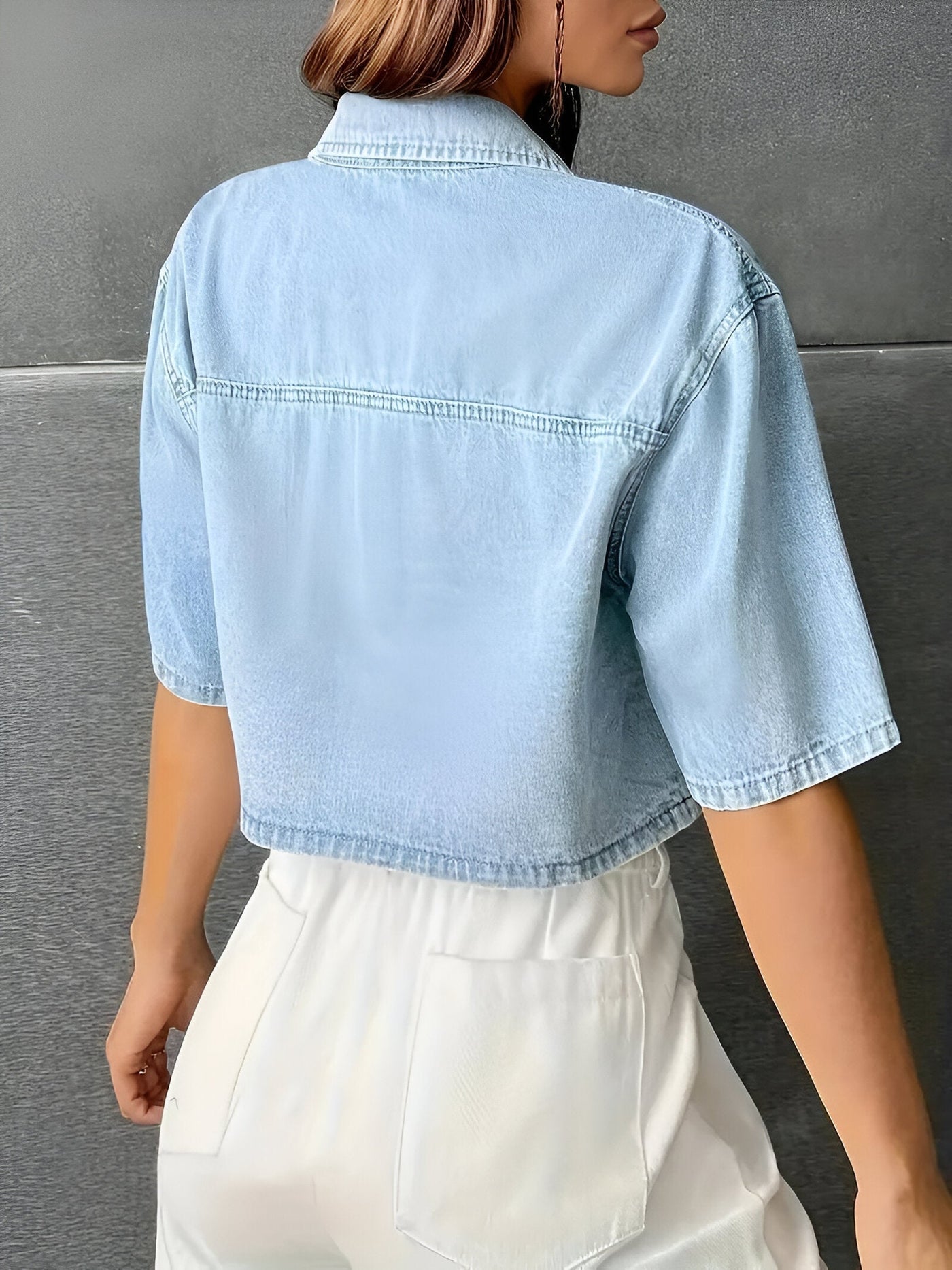 Alison - Chemise en jean bleu clair