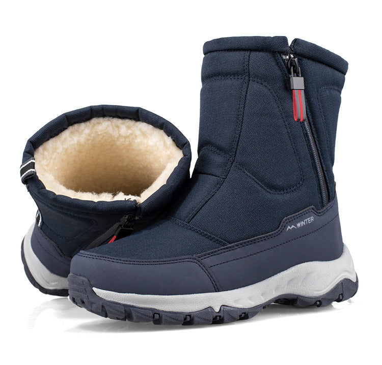 Bottes d'hiver pour femmes avec fermeture éclair latérale - Bottes de neige imperméables, antidérapantes et durables avec doublure chaude