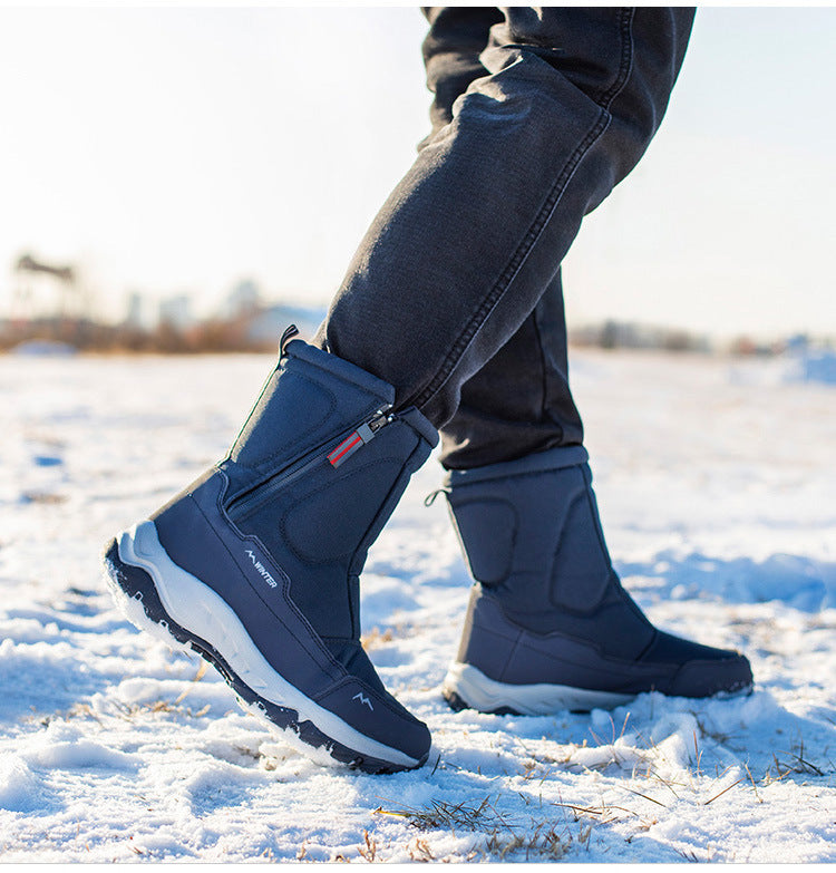 Bottes d'hiver pour femmes avec fermeture éclair latérale - Bottes de neige imperméables, antidérapantes et durables avec doublure chaude