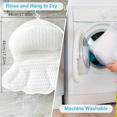 Cuscino da bagno di lusso LuxieSpa 4D - Cuscino traspirante con supporto per collo e schiena per un bagno rilassante