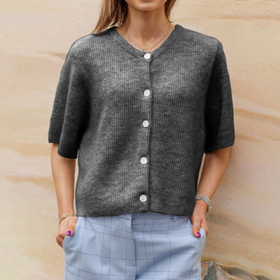 Cardigan à manches courtes et à col rond pour femmes | Idéal pour toutes les saisons