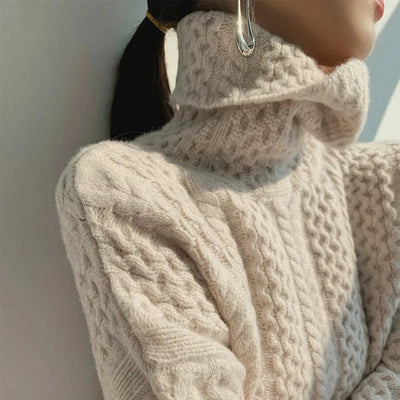 Polo chaud à torsades pour femmes | Parfait pour l'automne/hiver