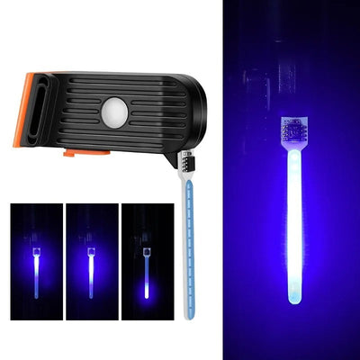 Lampe UV LED portable avec détecteur de faux billets, lumière bleue intense, design compact, idéale pour vérification de documents et sécurité.