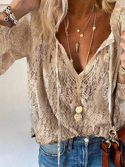 Blouse Boho avec Encolure Fenteuse Pour Femme | Vintage