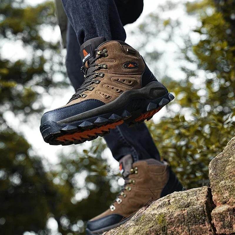 Bottes en cuir Outdoor Chaussures de randonnée étanches Vert