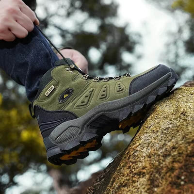 Bottes en cuir Outdoor Chaussures de randonnée étanches Vert