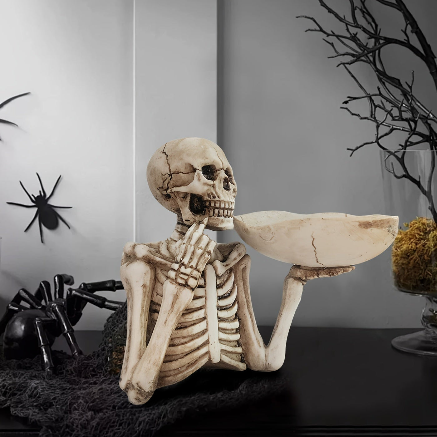GhoulBowl | Bol à crâne en résine - Décoration gothique squelette Halloween