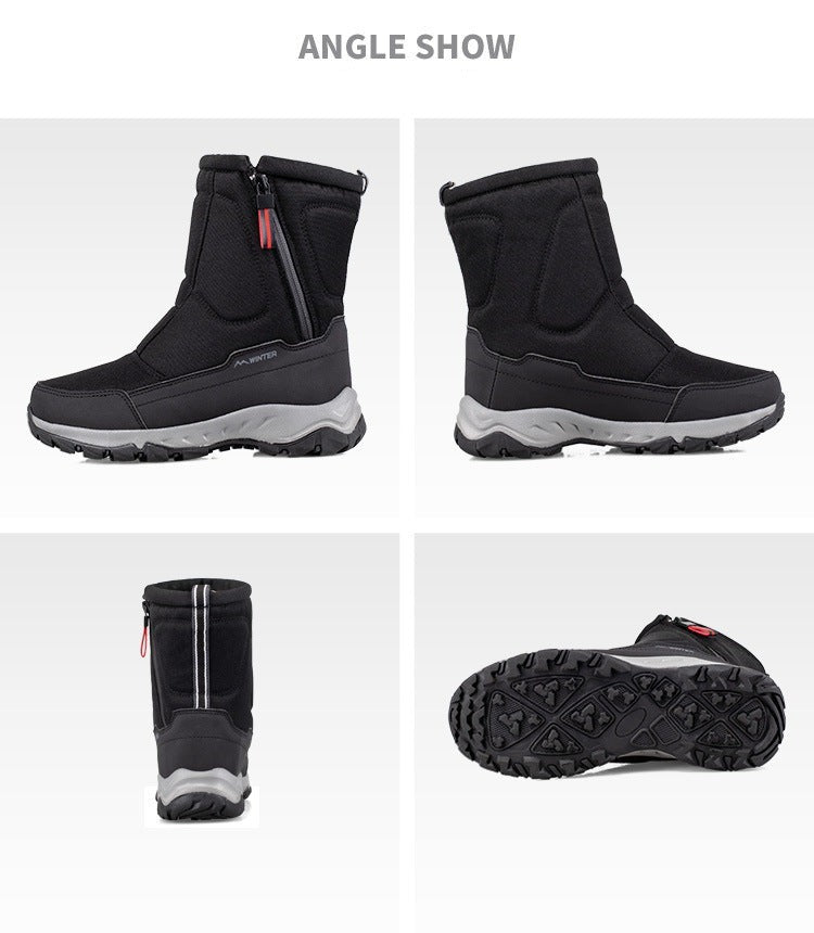 Bottes d'hiver pour femmes avec fermeture éclair latérale - Bottes de neige imperméables, antidérapantes et durables avec doublure chaude