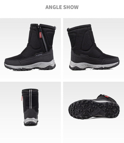 Bottes d'hiver pour femmes avec fermeture éclair latérale - Bottes de neige imperméables, antidérapantes et durables avec doublure chaude
