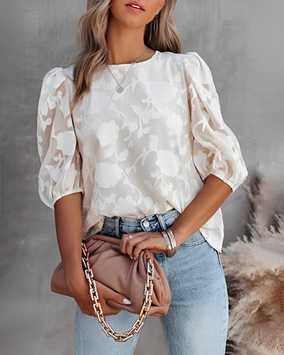 Dorothea - Chemise en mousseline de soie à manches bouffantes