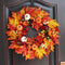 Couronne de feuilles d'érable avec citrouille - Décoration de porte d'automne