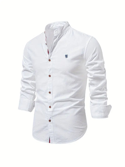 Callum - Chemise en lin pour homme | Chemise d'été légère avec patte de boutonnage classique