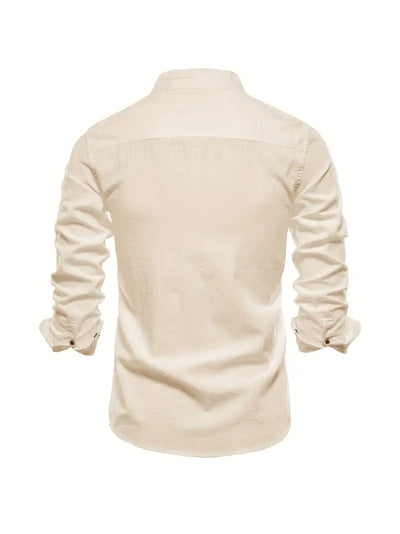 Callum - Chemise en lin pour homme | Chemise d'été légère avec patte de boutonnage classique